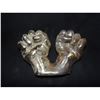 Image 2 : PAIR OF CHROMED FISTS ART SCULPTURE