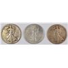 Image 1 : (3)  WALKING LIBERTY HALF DOLLARS: (2) 1919-D VG & (1) -1919-D VF,  RIM NICK OBV