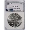 Image 1 : 1989 AMERICAN SILVER EAGLE, PCI MS-70  RARE  TRENDS PRICE $1600.00