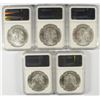 Image 2 : DEALER LOT OF ( 5 ) 2003 AMERICAN SILVER EAGLES, NGC MS-69!