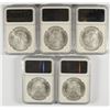 Image 2 : DEALER LOT OF ( 5 ) 2004 AMERICAN SILVER EAGLES, NGC MS-69!