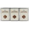 Image 1 : LOT OF ( 3 ) 1973-S LINCOLN CENTS, NGC MS-66 RED RARE NGC PRICE GUIDE=$325 EACH
