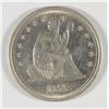 1875-S SEATED QUARTER AU/BU