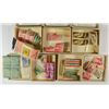 Image 2 : 5 VINTAGE PHILIP MORRIS INC ENGLISH OVALS CIGARETTE BOXES with STAMP COLLECTION