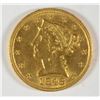 Image 1 : 1846-C $5 LIBERTY GOLD MS-61 LIGHTLY CLEANED LONG AGO