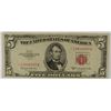 Image 1 : NICE STAR NOTE 1953 $5.00 RED SEAL
