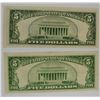 Image 2 : 2- NICE 1934 $5.00 SILVER CERTS
