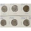 Image 1 : 6-BUFFALO NICKELS (1921-S, 2-1936, 2-1936-S, 1937)