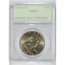 1954-D FRANKLIN HALF DOLLAR PCGS MS-64 (OGH)