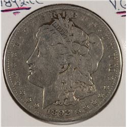 1892-CC MORGAN DOLLAR VG