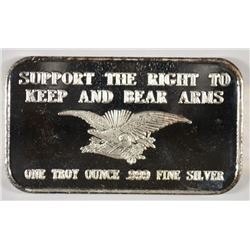 1 OZT .999 FS (WALTHER P38 CALIBER 9MM) SILVER BAR