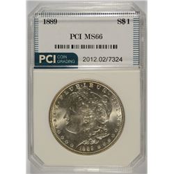 1889 MORGAN SILVER DOLLAR, PCI MS-66  VERY NICE WHITE COIN!!!