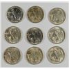 Image 2 : ( 9 ) PIECES AU/UNC WALKING LIBERTY HALF DOLLARS, NICE LOT!