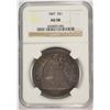 Image 1 : 1847 SEATED DOLLAR, NGC AU-58  GREAT COLOR, LOOKS UNC!