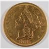 1876-CC $20 GOLD LIBERTY AU-58 RARE CARSON CITY GOLD
