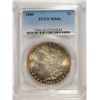 Image 1 : 1880 MORGAN SILVER DOLLAR, PCGS MS-66 SUPERB WHITE WITH RIM COLOR!