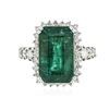 Image 3 : 14KT White Gold 11.58 ctw Emerald and Diamond Ring