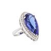Image 4 : 14KT White Gold GIA Certified 20.19 ctw Tanzanite and Diamond Ring