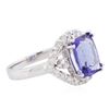 Image 4 : 14KT White Gold 3.37 ctw Tanzanite and Diamond Ring