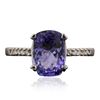 Image 1 : 14KT White Gold Tanzanite and Diamond Ring