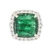 Image 3 : 14KT White Gold 7.77 ctw Emerald and Diamond Ring