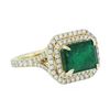 Image 2 : 14KT Yellow Gold 2.63 ctw Emerald and Diamond Ring