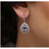 Image 1 : 14KT White Gold 2.62 ctw Tanzanite and Diamond Earrings