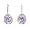 Image 3 : 14KT White Gold 2.62 ctw Tanzanite and Diamond Earrings