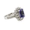 Image 2 : 14KT White Gold 3.55 ctw Tanzanite and Diamond Ring