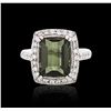 Image 3 : 14KT White Gold 6.29 ctw Tourmaline and Diamond Ring