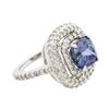 Image 2 : 14KT White Gold 3.08 ctw Tanzanite and Diamond Ring