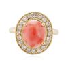 Image 3 : 14KT Yellow Gold 3.16 ctw Coral and Diamond Ring