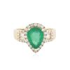 Image 1 : 14KT Yellow Gold 2.11 ctw Emerald and Diamond Ring