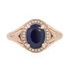 Image 3 : 14KT Rose Gold 1.94 ctw Sapphire and Diamond Ring