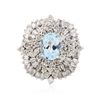 Image 3 : 14KT White Gold 1.74 ctw Aquamarine and Diamond Ring