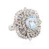 Image 4 : 14KT White Gold 1.74 ctw Aquamarine and Diamond Ring