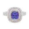 Image 3 : 14KT White Gold 1.88 ctw Tanzanite and Diamond Ring