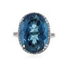 Image 1 : 14KT White Gold 14.83 ctw Topaz and Diamond Ring