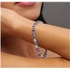 Image 2 : 14KT White Gold 12.69 ctw Tanzanite and Diamond Bracelet