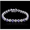 Image 3 : 14KT White Gold 12.69 ctw Tanzanite and Diamond Bracelet