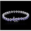 Image 4 : 14KT White Gold 12.69 ctw Tanzanite and Diamond Bracelet