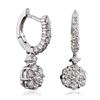 Image 2 : 14KT White Gold 1.32 ctw Diamond Earrings