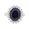 Image 3 : 14KT White Gold 6.07 ctw Sapphire and Diamond Ring
