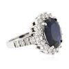 Image 4 : 14KT White Gold 6.07 ctw Sapphire and Diamond Ring