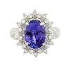 Image 3 : 14KT White Gold 4.30 ctw Tanzanite and Diamond Ring