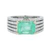 Image 1 : 14KT White Gold 3.47 ctw Emerald and Diamond Ring