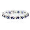 Image 1 : 14KT White Gold 12.96 ctw Sapphire and Diamond Bracelet