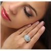 Image 1 : 14KT Two-Tone Gold Opal and Diamond Ring