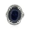 Image 1 : 18KT White Gold 12.26 ctw Sapphire and Diamond Ring