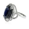 Image 2 : 18KT White Gold 12.26 ctw Sapphire and Diamond Ring